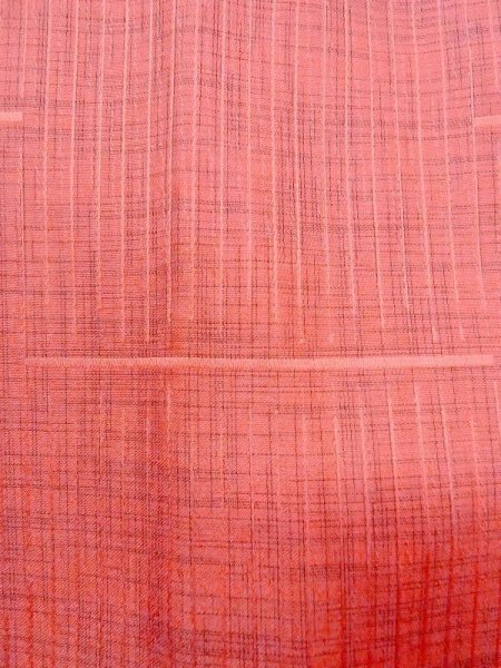 Photo7: N0321W Vintage Japanese women  Grayish Vermilion MICHIYUKI outer coat / Synthetic. Plaid Checks   (Grade B) (7)
