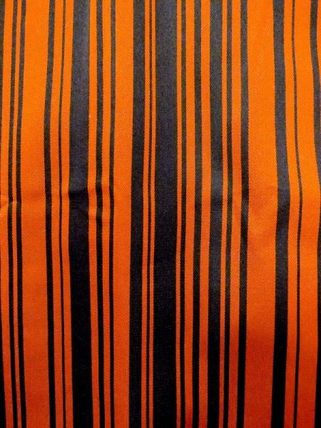 Photo5: N0321X Vintage Japanese women  Shiny Orange Rain coat / Synthetic. Stripes   (Grade B) (5)
