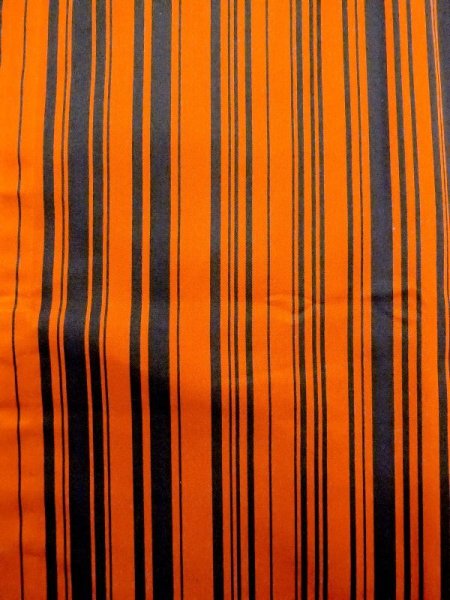 Photo7: N0321X Vintage Japanese women  Shiny Orange Rain coat / Synthetic. Stripes   (Grade B) (7)