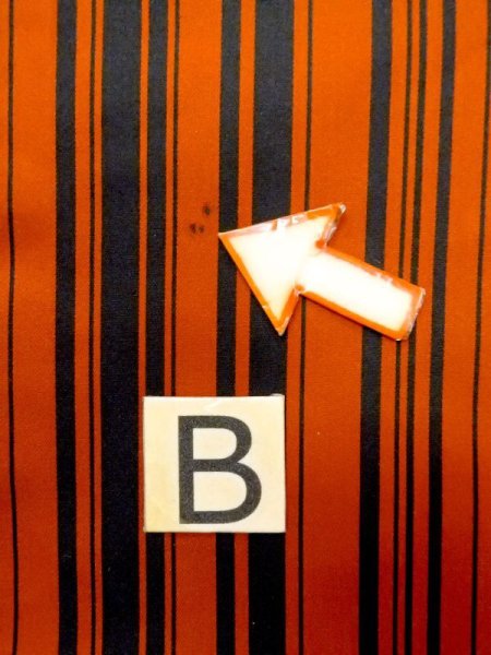 Photo15: N0321X Vintage Japanese women  Shiny Orange Rain coat / Synthetic. Stripes   (Grade B) (15)