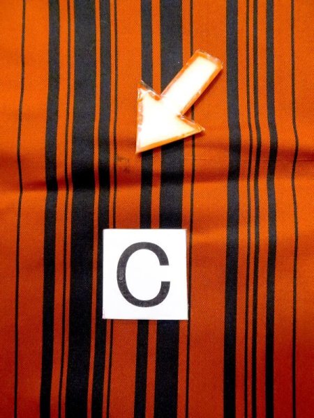 Photo16: N0321X Vintage Japanese women  Shiny Orange Rain coat / Synthetic. Stripes   (Grade B) (16)