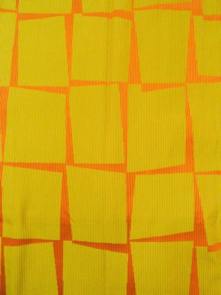 Photo3: Mint N0321Y Vintage Japanese women   Yellowish Green Rain coat / Synthetic. Stripes,   (Grade A) (3)