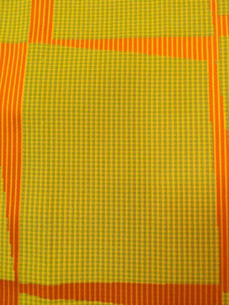 Photo6: Mint N0321Y Vintage Japanese women   Yellowish Green Rain coat / Synthetic. Stripes,   (Grade A) (6)