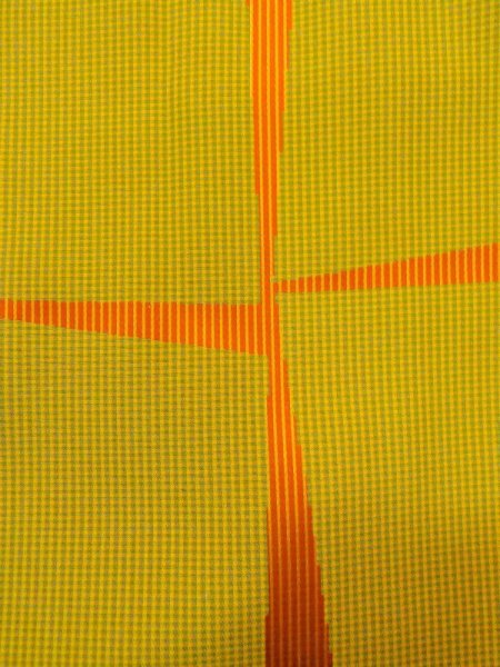 Photo7: Mint N0321Y Vintage Japanese women   Yellowish Green Rain coat / Synthetic. Stripes,   (Grade A) (7)