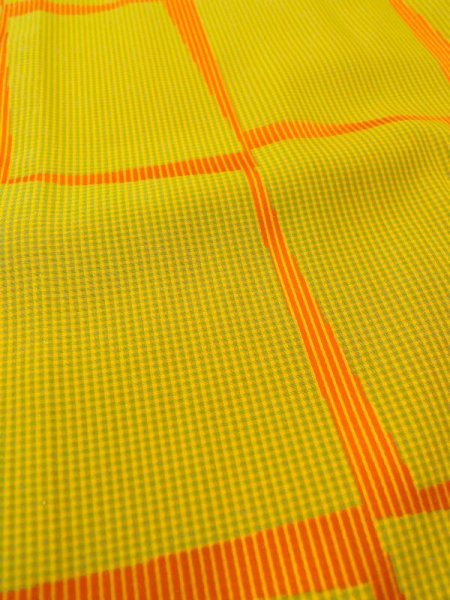 Photo9: Mint N0321Y Vintage Japanese women   Yellowish Green Rain coat / Synthetic. Stripes,   (Grade A) (9)