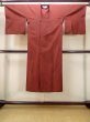 Photo1: N0321Z Vintage Japanese women  Reddish Brown MICHIYUKI outer coat / Synthetic. Wood grain pattern   (Grade B) (1)
