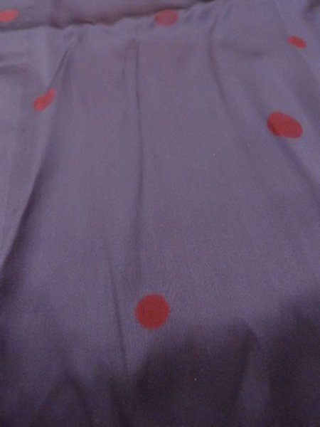 Photo9: N0322A Vintage Japanese women  Grayish Purple MICHIYUKI outer coat / Silk. Circle   (Grade B) (9)