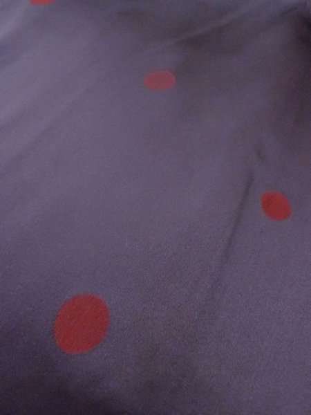 Photo10: N0322A Vintage Japanese women  Grayish Purple MICHIYUKI outer coat / Silk. Circle   (Grade B) (10)