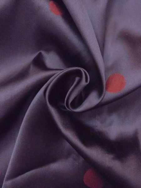 Photo12: N0322A Vintage Japanese women  Grayish Purple MICHIYUKI outer coat / Silk. Circle   (Grade B) (12)