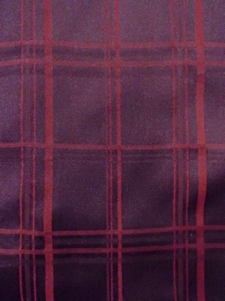 Photo5: Mint N0322B Vintage Japanese women   Purple Rain coat / Synthetic. Plaid Checks   (Grade A) (5)