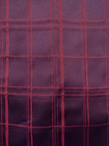 Photo6: Mint N0322B Vintage Japanese women   Purple Rain coat / Synthetic. Plaid Checks   (Grade A) (6)