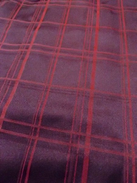 Photo8: Mint N0322B Vintage Japanese women   Purple Rain coat / Synthetic. Plaid Checks   (Grade A) (8)