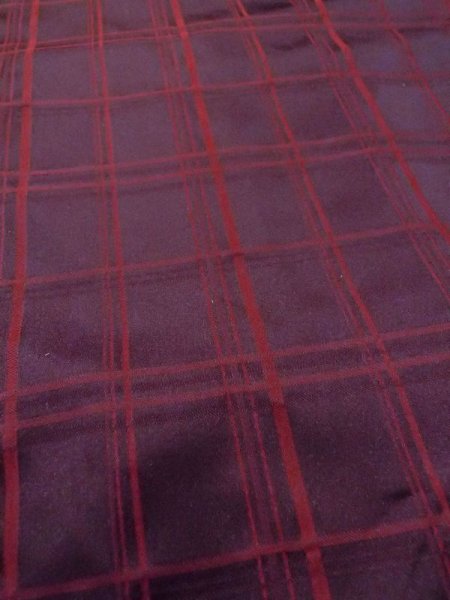 Photo10: Mint N0322B Vintage Japanese women   Purple Rain coat / Synthetic. Plaid Checks   (Grade A) (10)