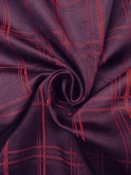 Photo11: Mint N0322B Vintage Japanese women   Purple Rain coat / Synthetic. Plaid Checks   (Grade A) (11)