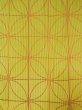 Photo3: N0322C Vintage Japanese women   Yellowish Green MICHIYUKI outer coat / Synthetic. Crossed circles,   (Grade B) (3)