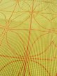 Photo8: N0322C Vintage Japanese women   Yellowish Green MICHIYUKI outer coat / Synthetic. Crossed circles,   (Grade B) (8)