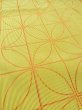 Photo10: N0322C Vintage Japanese women   Yellowish Green MICHIYUKI outer coat / Synthetic. Crossed circles,   (Grade B) (10)
