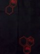Photo4: N0329D Vintage Japanese women   Black MICHIYUKI outer coat / Silk. Tortoise-shell pattern(Hexagonal pattern)   (Grade C) (4)