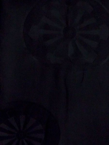 Photo3: N0329F Vintage Japanese women   Black MICHIYUKI outer coat / Silk.    (Grade D) (3)