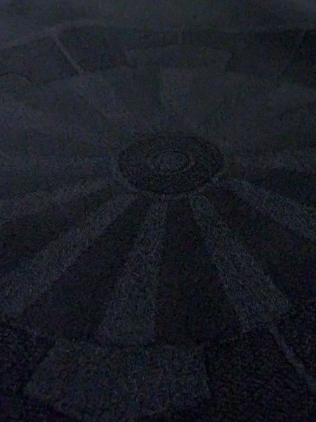 Photo7: N0329F Vintage Japanese women   Black MICHIYUKI outer coat / Silk.    (Grade D) (7)