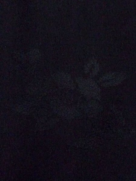 Photo5: N0329G Vintage Japanese women   Black MICHIYUKI outer coat / Silk.    (Grade C) (5)