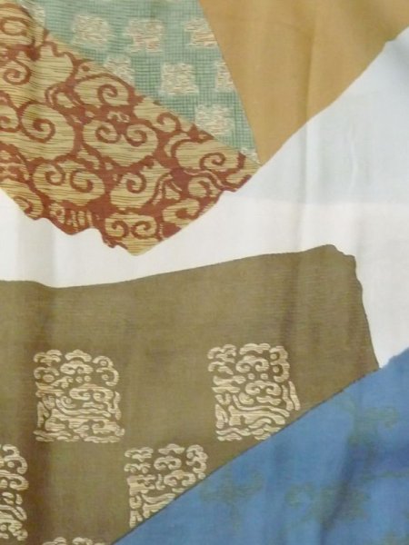 Photo11: N0329G Vintage Japanese women   Black MICHIYUKI outer coat / Silk.    (Grade C) (11)