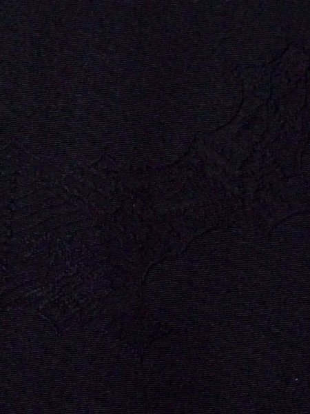 Photo5: N0329H Vintage Japanese women   Black MICHIYUKI outer coat / Silk.    (Grade C) (5)