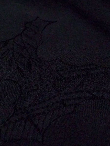 Photo7: N0329H Vintage Japanese women   Black MICHIYUKI outer coat / Silk.    (Grade C) (7)