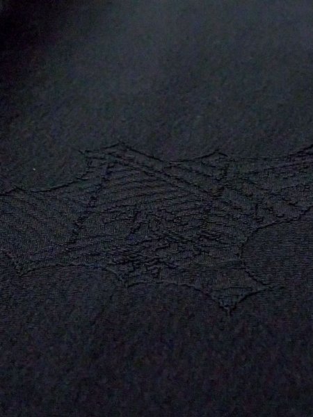 Photo8: N0329H Vintage Japanese women   Black MICHIYUKI outer coat / Silk.    (Grade C) (8)