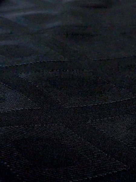 Photo7: N0329I Vintage Japanese women   Black MICHIYUKI outer coat / Synthetic.    (Grade B) (7)