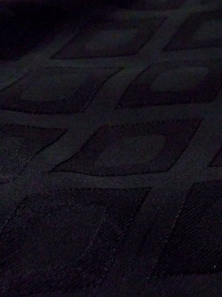 Photo8: N0329I Vintage Japanese women   Black MICHIYUKI outer coat / Synthetic.    (Grade B) (8)