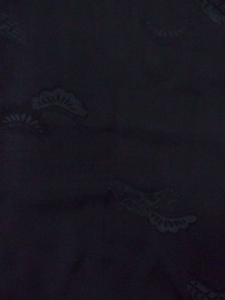 Photo3: N0329L Vintage Japanese women   Black MICHIYUKI outer coat / Silk.    (Grade D) (3)