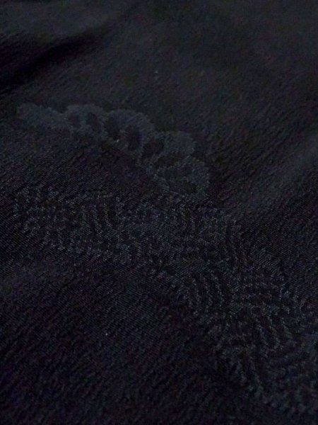 Photo7: N0329L Vintage Japanese women   Black MICHIYUKI outer coat / Silk.    (Grade D) (7)