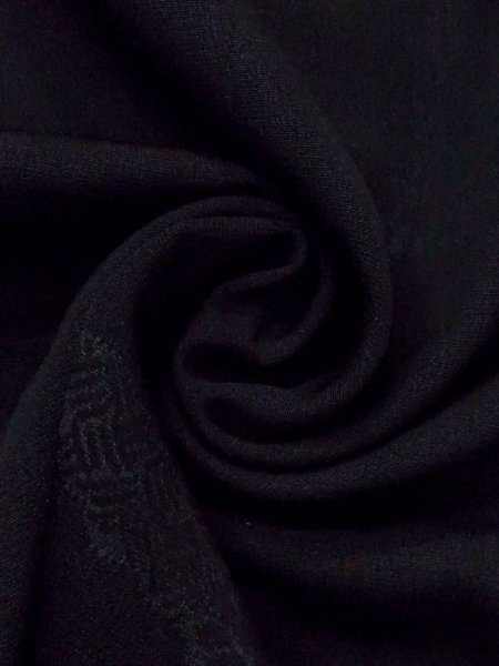 Photo9: N0329L Vintage Japanese women   Black MICHIYUKI outer coat / Silk.    (Grade D) (9)