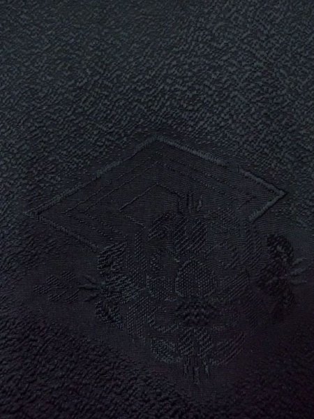 Photo5: Mint N0329N Vintage Japanese women   Black MICHIYUKI outer coat / Silk. Flower   (Grade A) (5)