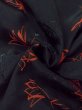 Photo11: N0329Q Vintage Japanese women   Black MICHIYUKI outer coat / Silk. Flower   (Grade B) (11)