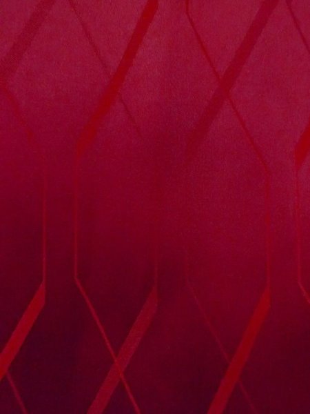 Photo5: N0329U Vintage Japanese women   Red Rain coat / Synthetic. Abstract pattern   (Grade D) (5)