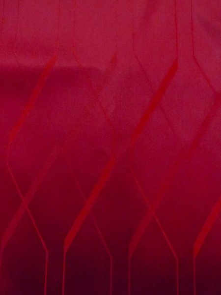 Photo6: N0329U Vintage Japanese women   Red Rain coat / Synthetic. Abstract pattern   (Grade D) (6)