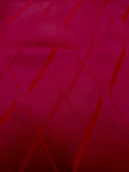 Photo8: N0329U Vintage Japanese women   Red Rain coat / Synthetic. Abstract pattern   (Grade D) (8)