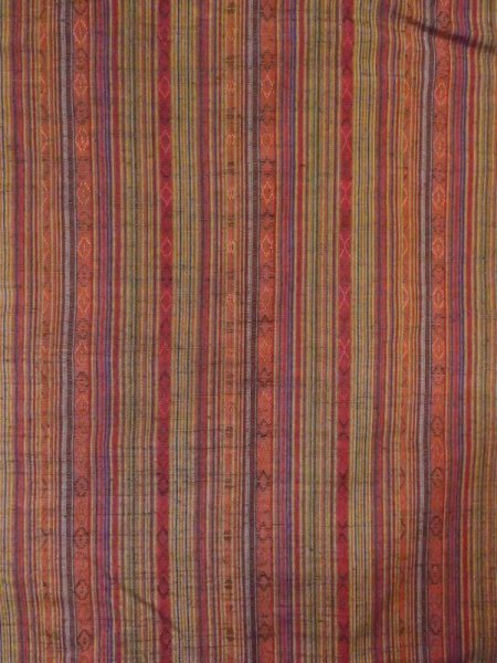 Photo3: Mint N0329Y Vintage Japanese women   Multi Color MICHIYUKI outer coat / Silk. Stripes,   (Grade A) (3)