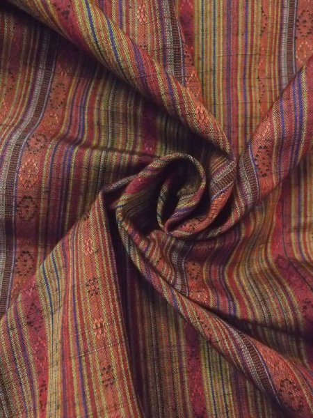 Photo11: Mint N0329Y Vintage Japanese women   Multi Color MICHIYUKI outer coat / Silk. Stripes,   (Grade A) (11)