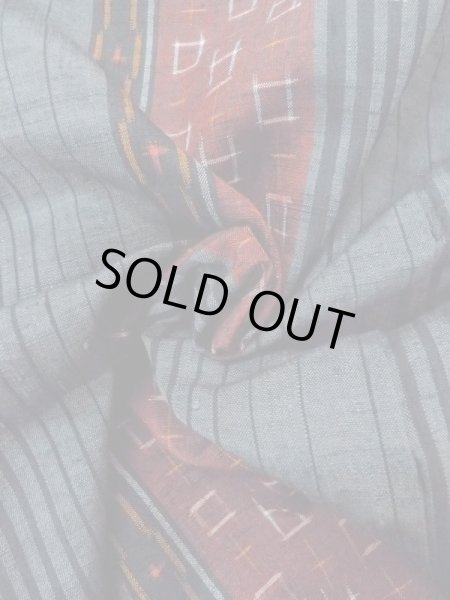 Photo12: Mint N0409A Used Japanese women   Gray TSUMUGI pongee / Silk. Stripes,   (Grade A) (12)