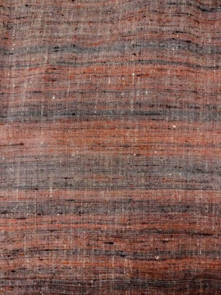 Photo3: N0409F Vintage Japanese women   Multi Color TSUMUGI pongee / Silk. Stripes   (Grade B) (3)