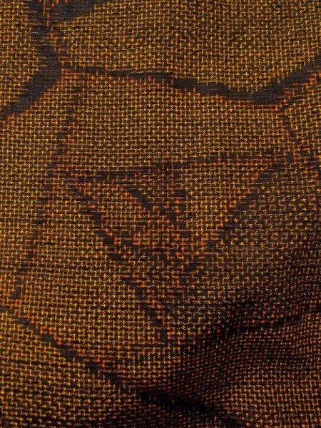 Photo5: N0409G Vintage Japanese women   Brown TSUMUGI pongee / Silk. Rose,   (Grade B) (5)