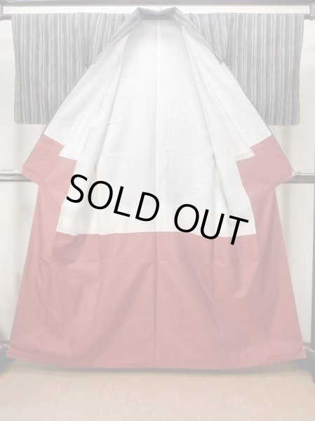 Photo2: Mint N0409H Vintage Japanese women  Grayish Multi Color TSUMUGI pongee / Silk. Stripes   (Grade A) (2)