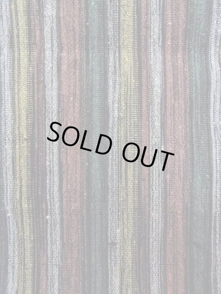 Photo5: Mint N0409H Vintage Japanese women  Grayish Multi Color TSUMUGI pongee / Silk. Stripes   (Grade A) (5)