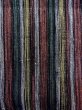 Photo6: Mint N0409H Vintage Japanese women  Grayish Multi Color TSUMUGI pongee / Silk. Stripes   (Grade A) (6)