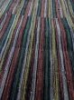 Photo8: Mint N0409H Vintage Japanese women  Grayish Multi Color TSUMUGI pongee / Silk. Stripes   (Grade A) (8)
