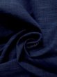 Photo12: Mint N0409I Vintage Japanese women   Navy Blue TSUMUGI pongee / Silk. Flower,   (Grade A) (12)