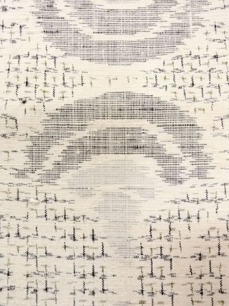 Photo5: N0409J Vintage Japanese women   White TSUMUGI pongee / Silk. Wave,   (Grade C) (5)